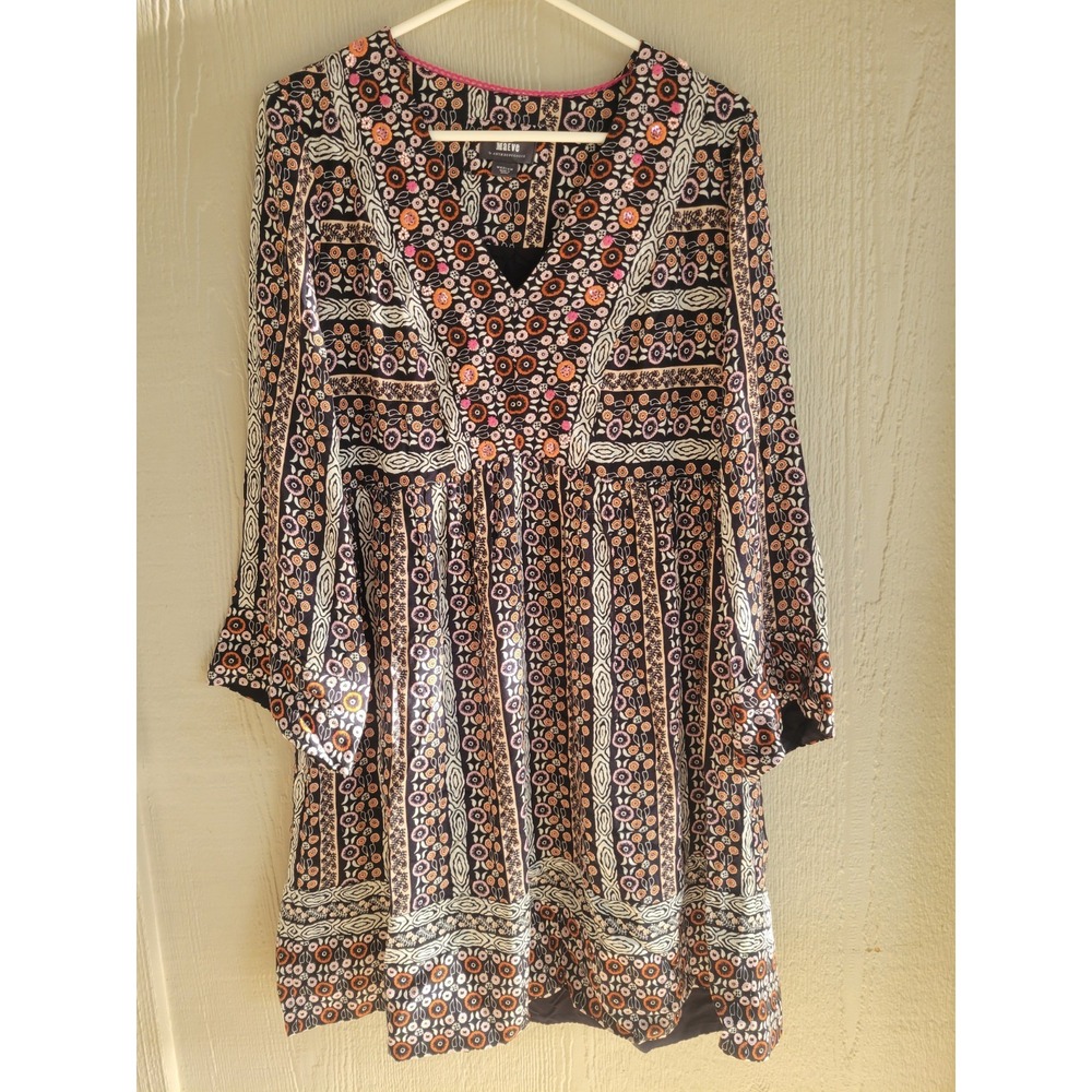 Maeve Anthropologie Naomi Dress Bohemian Sequin Boho Floral Cottage M Women's